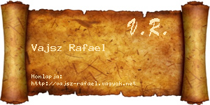 Vajsz Rafael névjegykártya